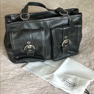 Coach Black Leather Shoulder Bag